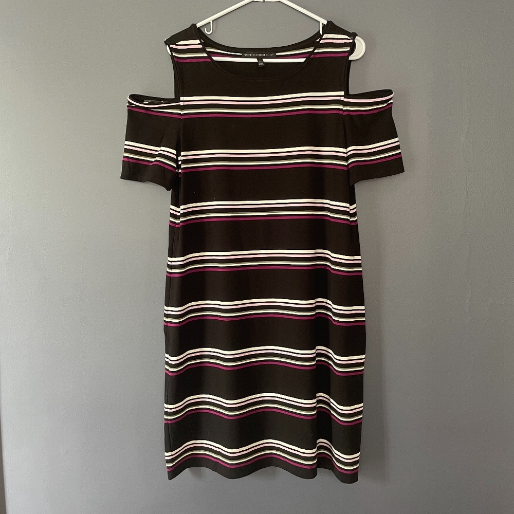 White House Black Market Cold Shoulder Dress - Lrg